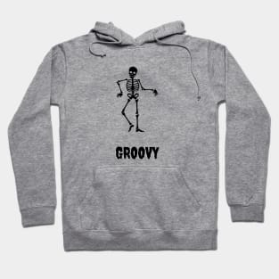 Groovy, dancing skeleton, funny halloween sticker Hoodie